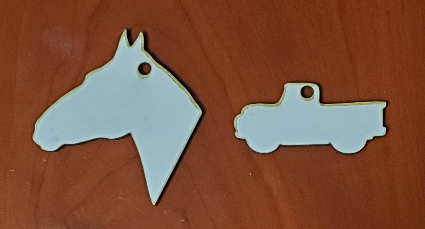 Sublimation hardboard blanks, key chain sublimation blanks, DOUBLE-SIDED key chain shape blanks for sublimation