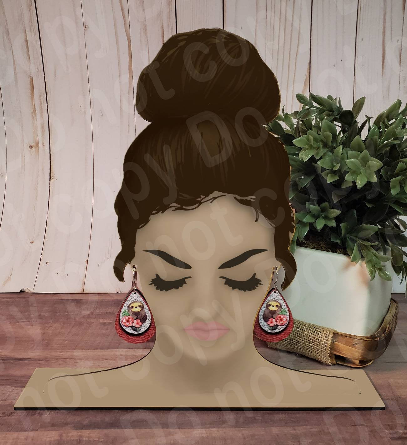 2-Piece Sublimation Hardboard Blanks for Jewelry and Earring Display - Customizable Stand