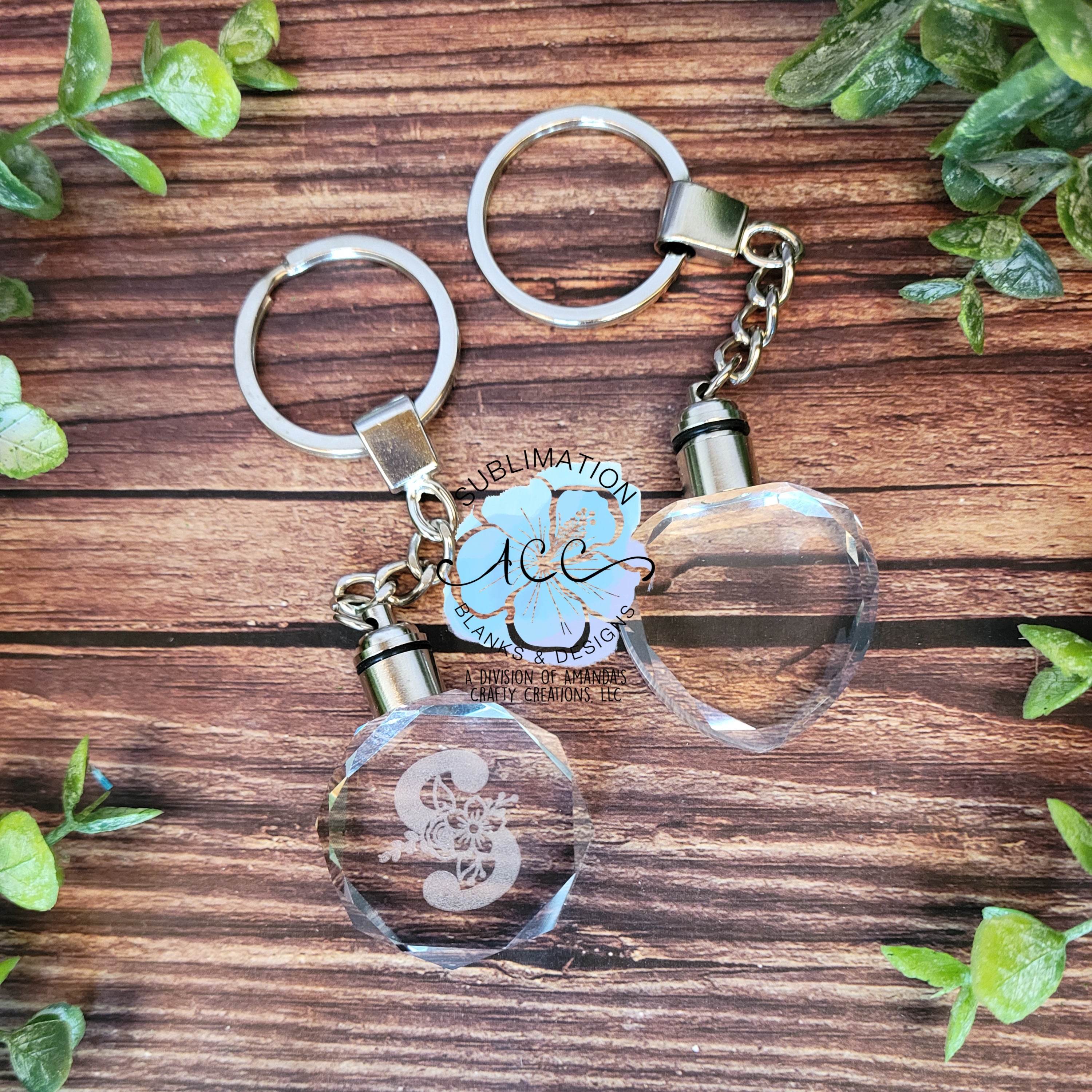 Keychain Design Glass Glass crystal LED lighted keychain, glass engraving keychain blank, 7 ...