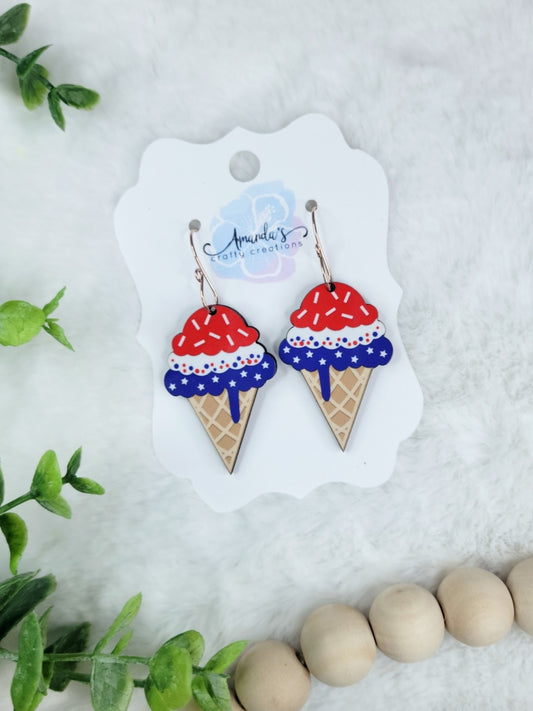 Red White Blue USA Popsicle Earring Sublimation Design, Hand drawn Ice Cream Patriotic Sublimation earring design, digital download, JPG, PNG