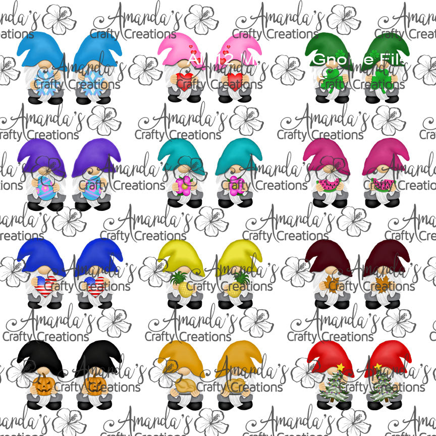 All 12 Months Gnome Earring Sublimation Design, Hand drawn Gnome Sublimation earring design, digital download, JPG, PNG