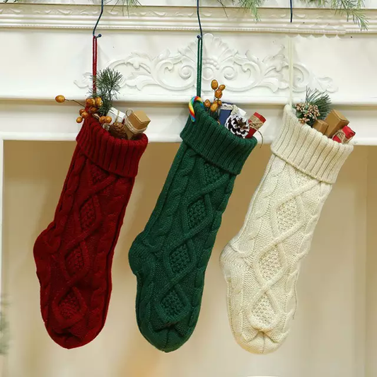 Cable Knit Stockings RTS, Red, Green, or Cream cable knit stockings, christmas stockings