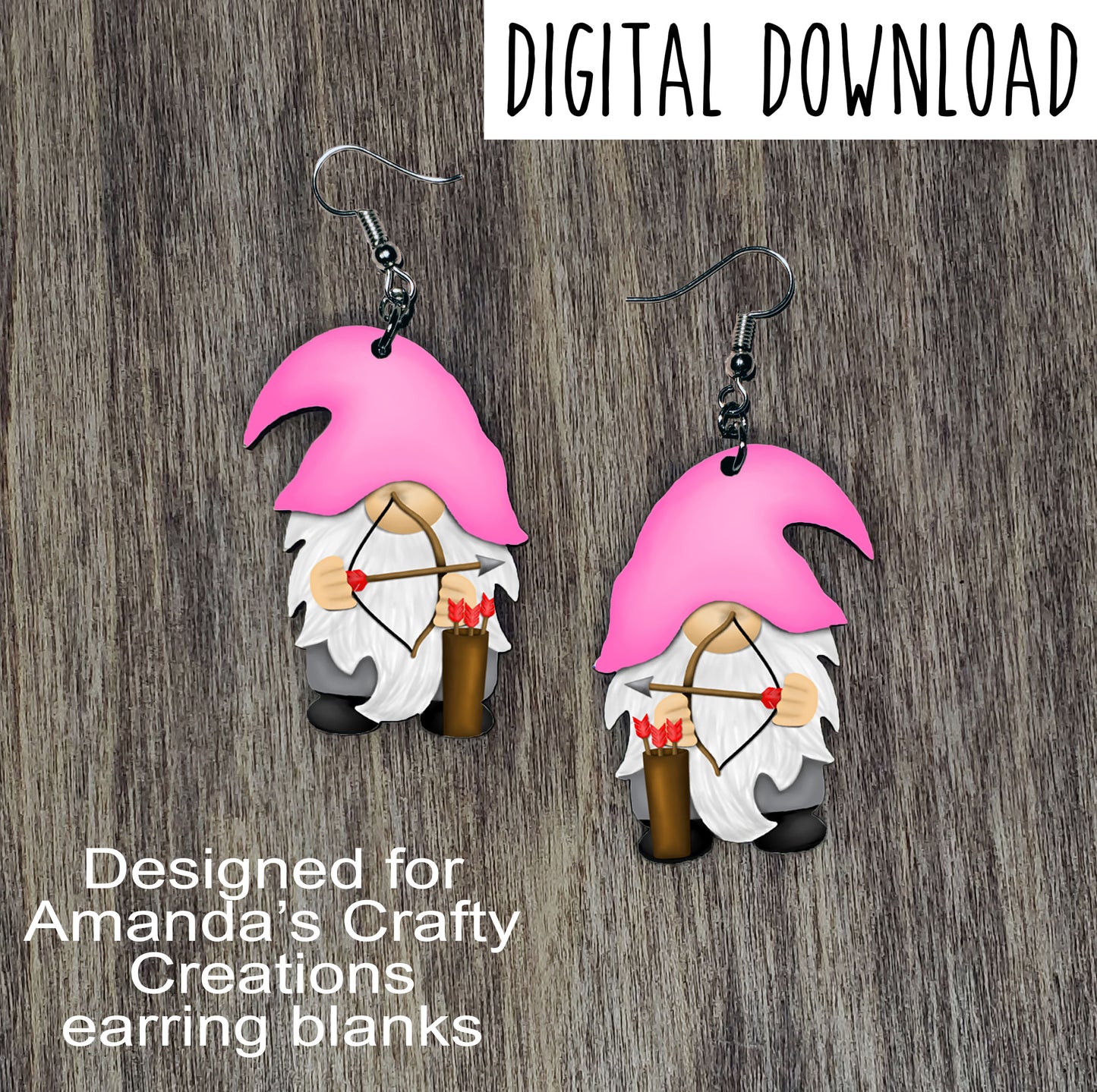 Black Hat Hair Stylist Gnome Earring Sublimation Design, Hand drawn Gnome Sublimation earring design, digital download, JPG, PNG