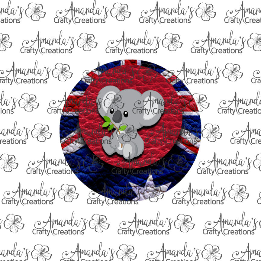 Australian Flag Koala Circle Earring Sublimation Design, Hand drawn Circle Sublimation earring design, digital download, JPG, PNG