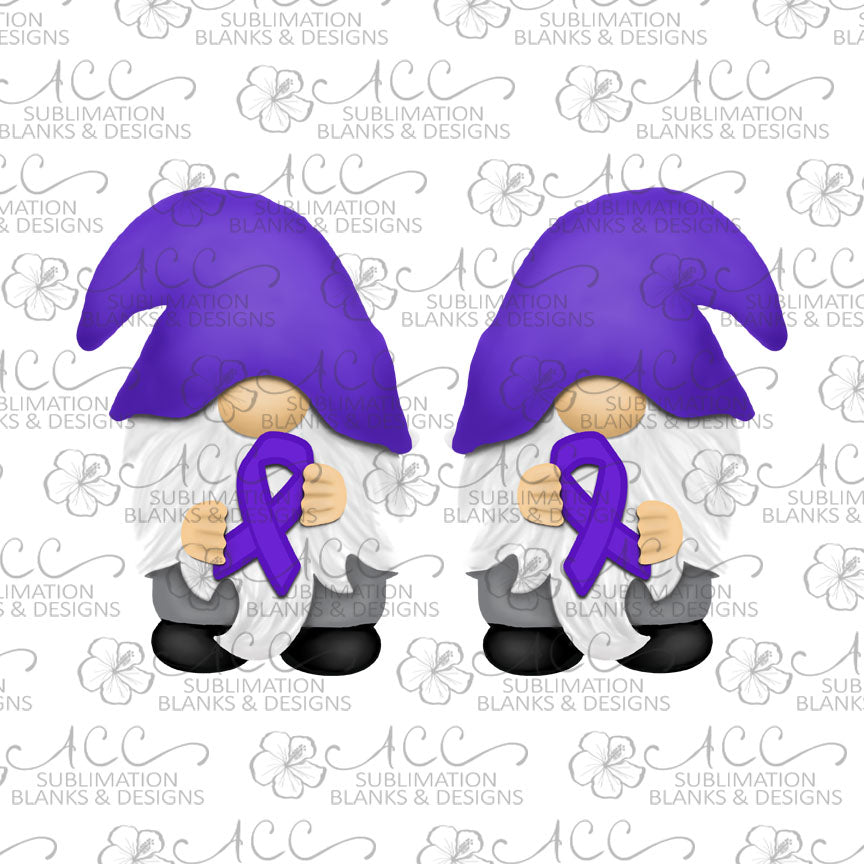 Purple Ribbon Awareness Gnome with Purple Hat Earring Sublimation Design, Hand drawn Gnome Sublimation earring design, digital download, JPG, PNG, pancreatic cancer, epilepsy, Alzheimer's disease, lupus