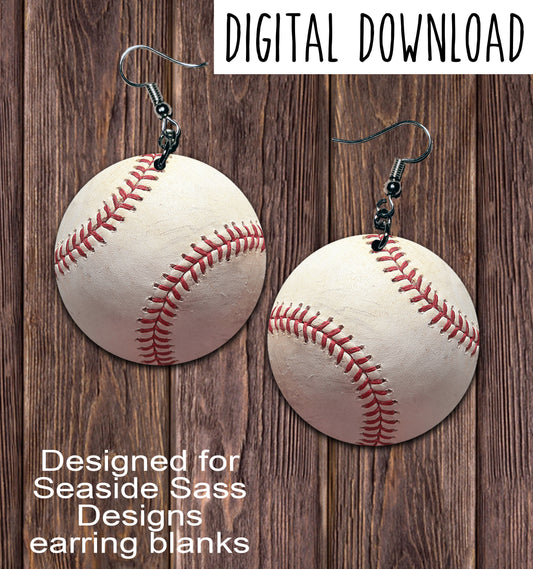 Baseball Circle Earring Sublimation Design, Hand drawn Circle Sublimation earring design, digital download, JPG, PNG
