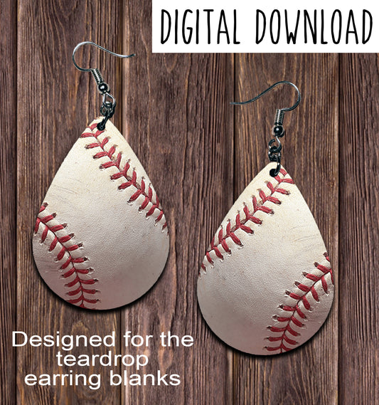 Baseball Teardrop Earring Sublimation Design, Hand drawn Teardrop Sublimation earring design, digital download, JPG, PNG