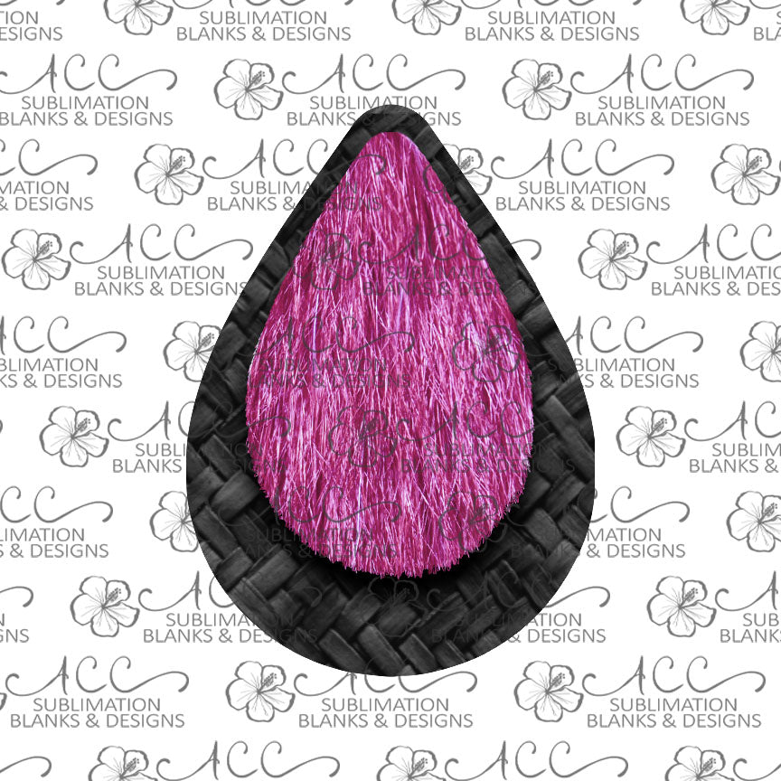 Black Basket Weave Hot Pink Fur Teardrop Earring Sublimation Design, Hand drawn Teardrop Sublimation earring design, digital download, JPG, PNG