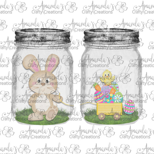 Bunny Pulling Wagon Mason Jar Earring Sublimation Design, Hand drawn Mason Jar Sublimation earring design, digital download, JPG, PNG