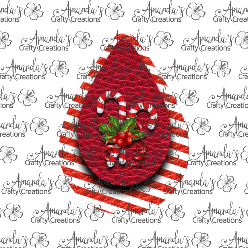 Candy Cane Stripe Teardrop Earring Sublimation Design, Hand drawn Teardrop Sublimation earring design, digital download, JPG, PNG