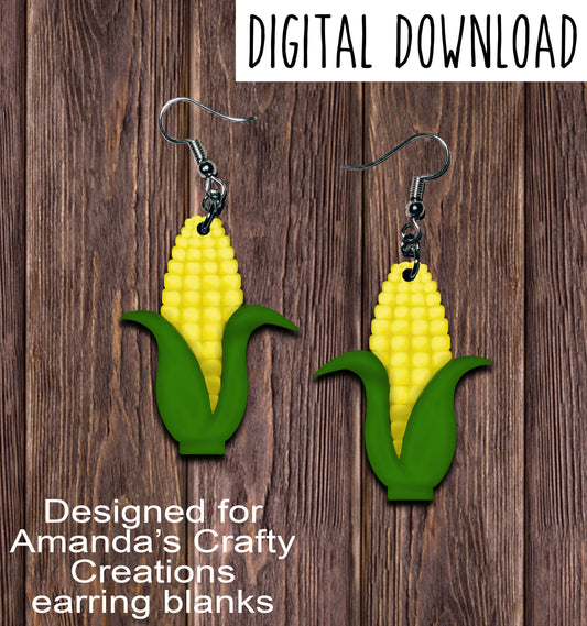 Corn Cob Earring Sublimation Design, Hand drawn Coffee Cup Sublimation earring design, digital download, JPG, PNG
