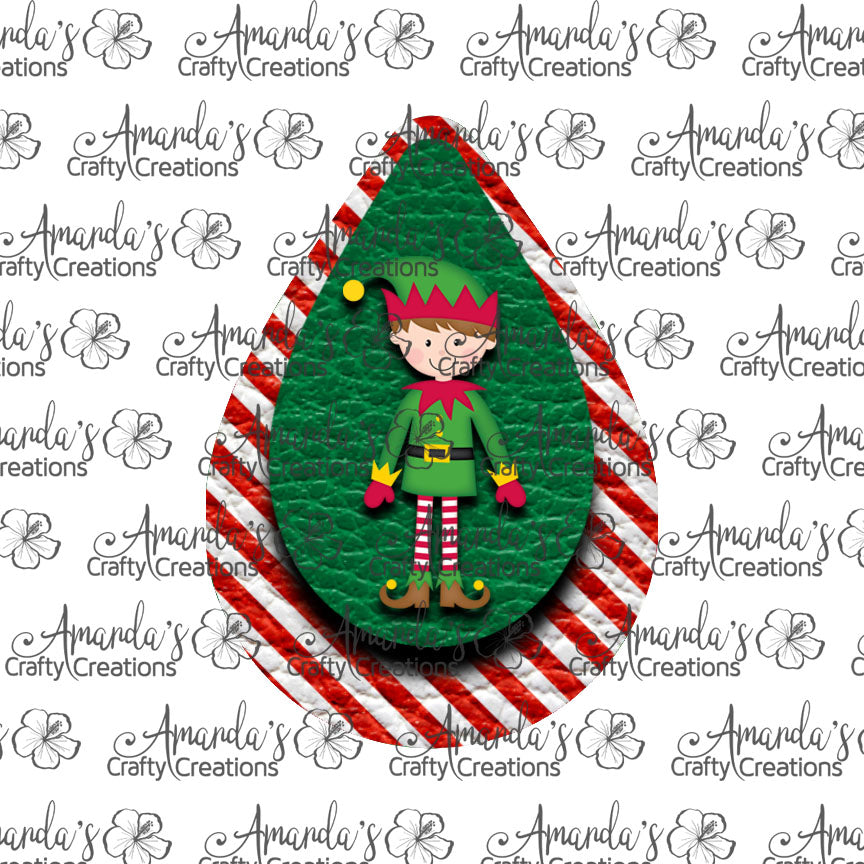 Christmas Elf Teardrop Earring Sublimation Design, Hand drawn Teardrop Sublimation earring design, digital download, JPG, PNG