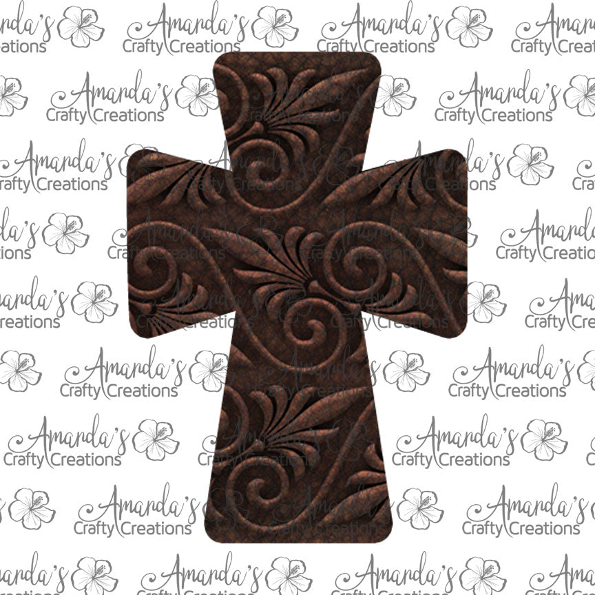 Embossed Leather Cross Earring Sublimation Design, Hand drawn Cross Sublimation earring design, digital download, JPG, PNG