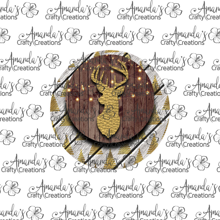 Gold Wood Deer Head Circle Earring Sublimation Design, Hand drawn Circle Sublimation earring design, digital download, JPG, PNG
