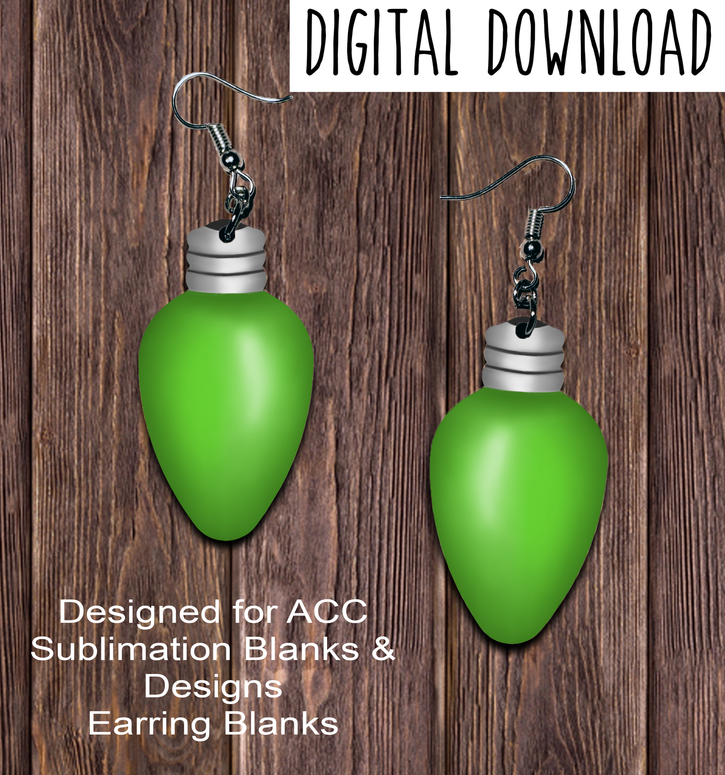 Green Christmas Light Teardrop Earring Sublimation Design, Hand drawn Teardrop Sublimation earring design, digital download, JPG, PNG