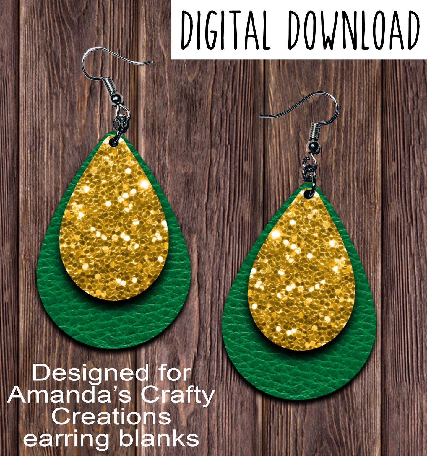 Green Gold Chunk Teardrop Earring Sublimation Design, Hand drawn Teardrop Sublimation earring design, digital download, JPG, PNG