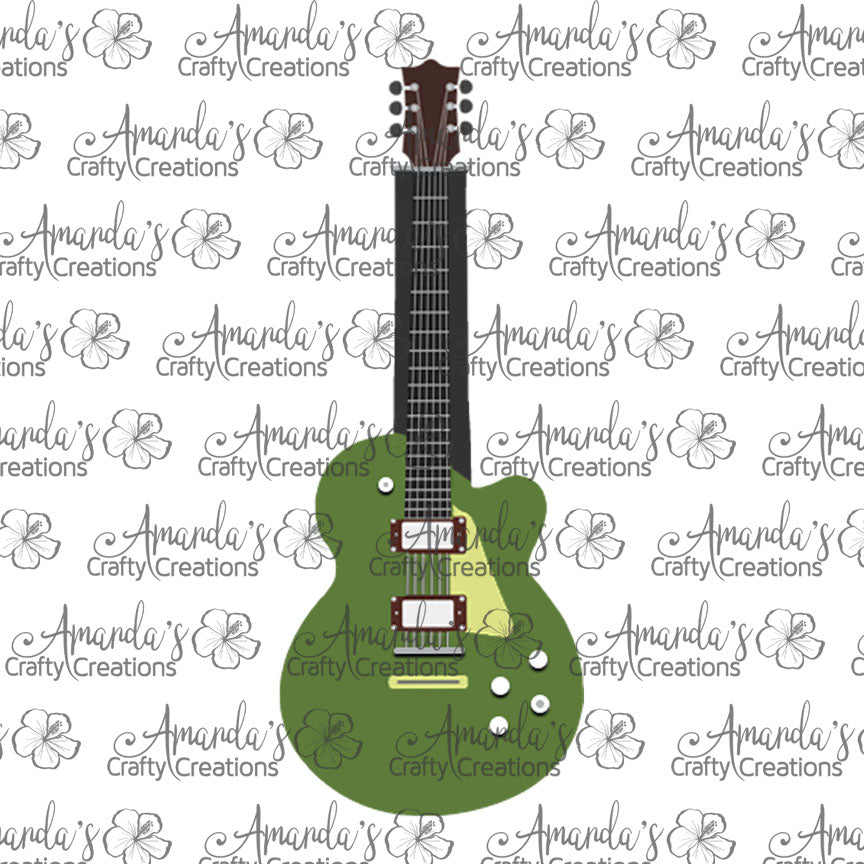 Green Guitar Earring Sublimation Design, Hand drawn Guitar Sublimation earring design, digital download, JPG, PNG