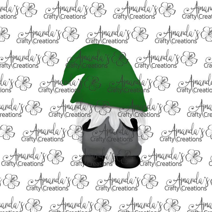 Green Hat Gnome Back Sublimation Design, Hand drawn Gnome Sublimation earring design, digital download, JPG, PNG