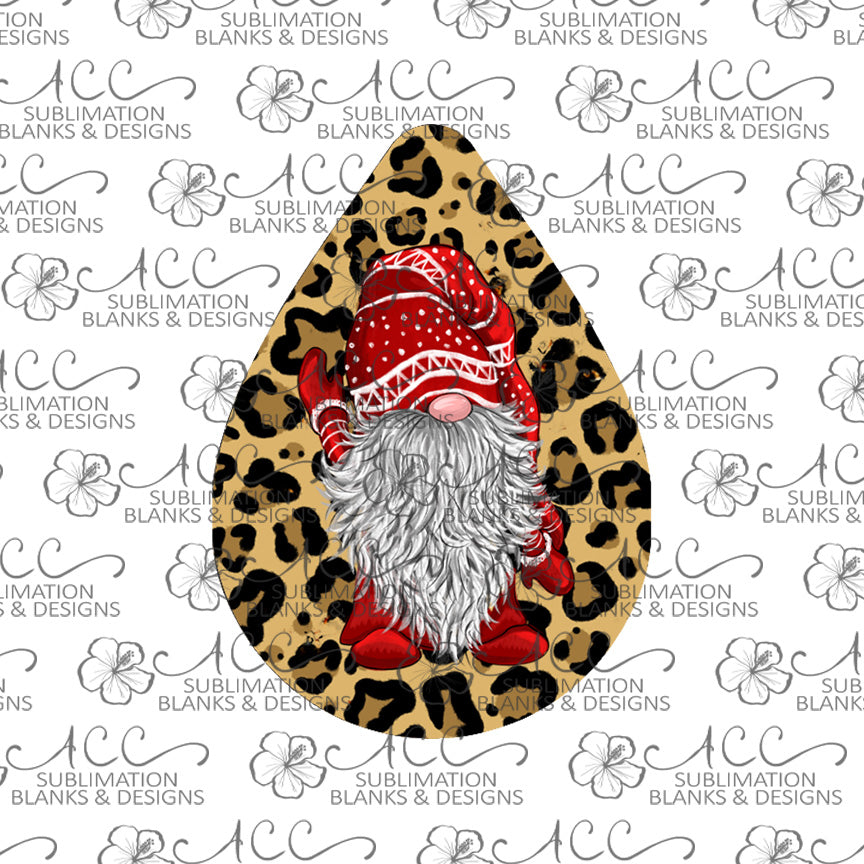 Leopard Gnome Teardrop Earring Sublimation Design, Hand drawn Teardrop Sublimation earring design, digital download, JPG, PNG