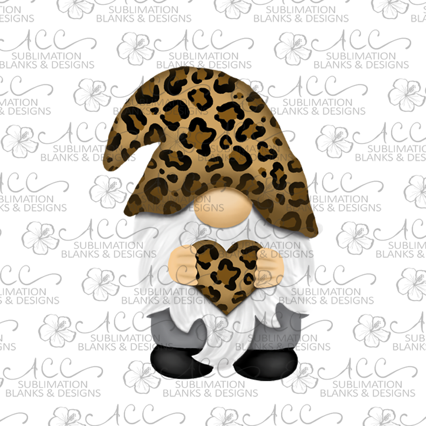 Leopard Hat Heart Gnome Earring Sublimation Design, Hand drawn Gnome Sublimation earring design, digital download, JPG, PNG