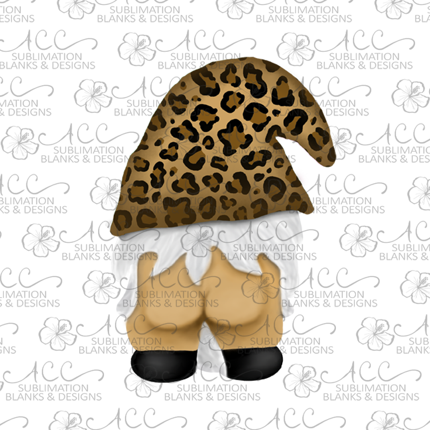 Leopard Hat Naked Back Gnome Earring Sublimation Design, Hand drawn Gnome Sublimation earring design, digital download, JPG, PNG