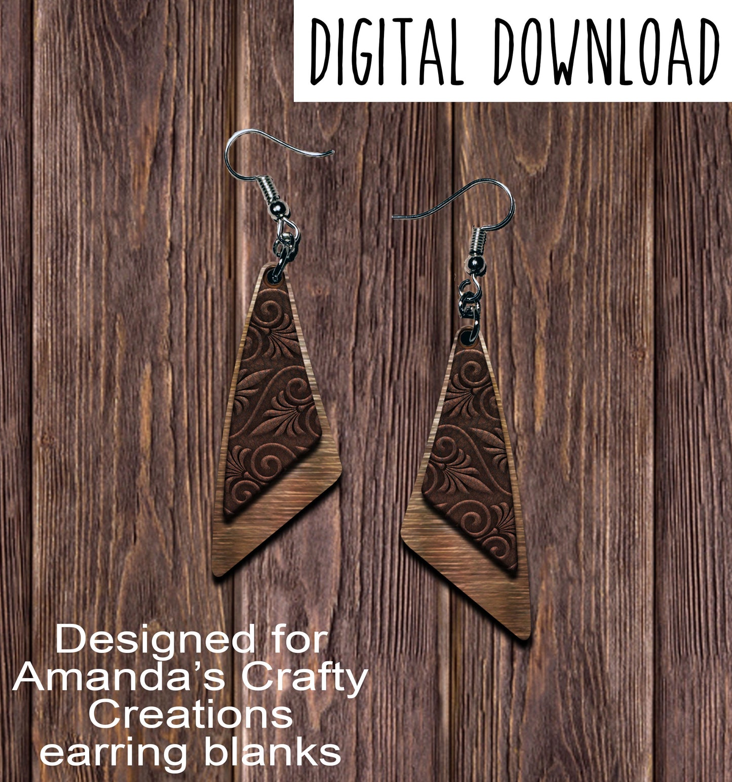 Metal Embossed Leather Elongated Triangle Earring Sublimation Design, Hand drawn Elongated Triangle Sublimation earring design, digital download, JPG, PNG