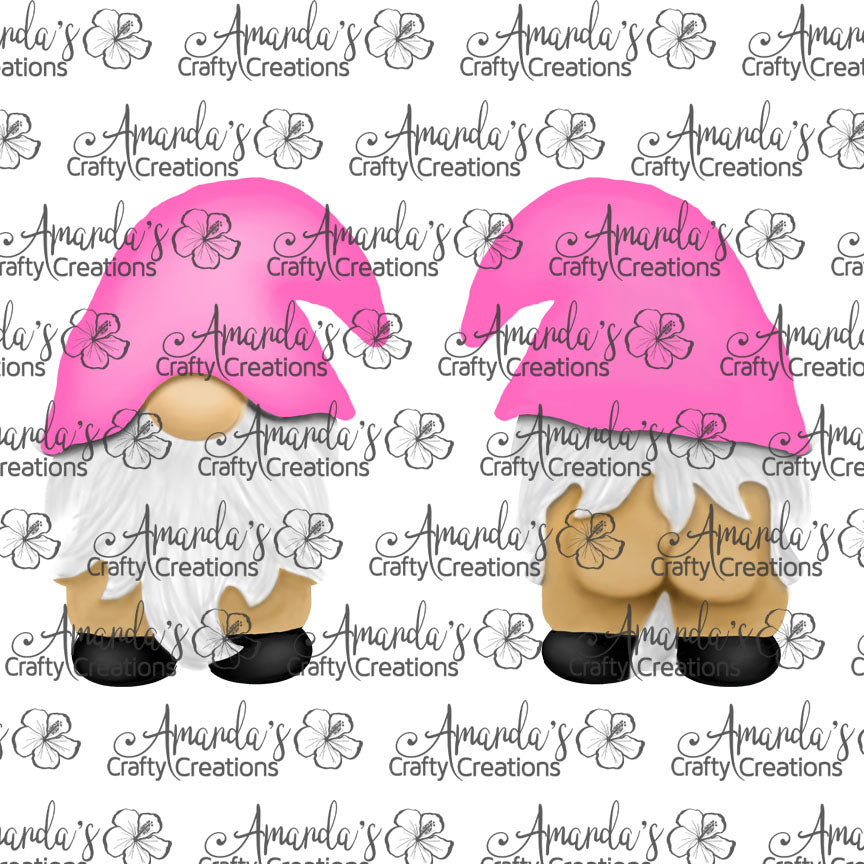 Double Sided Naked Gnome with Pink Hat Sublimation Design, Hand drawn Gnome Sublimation earring design, digital download, JPG, PNG
