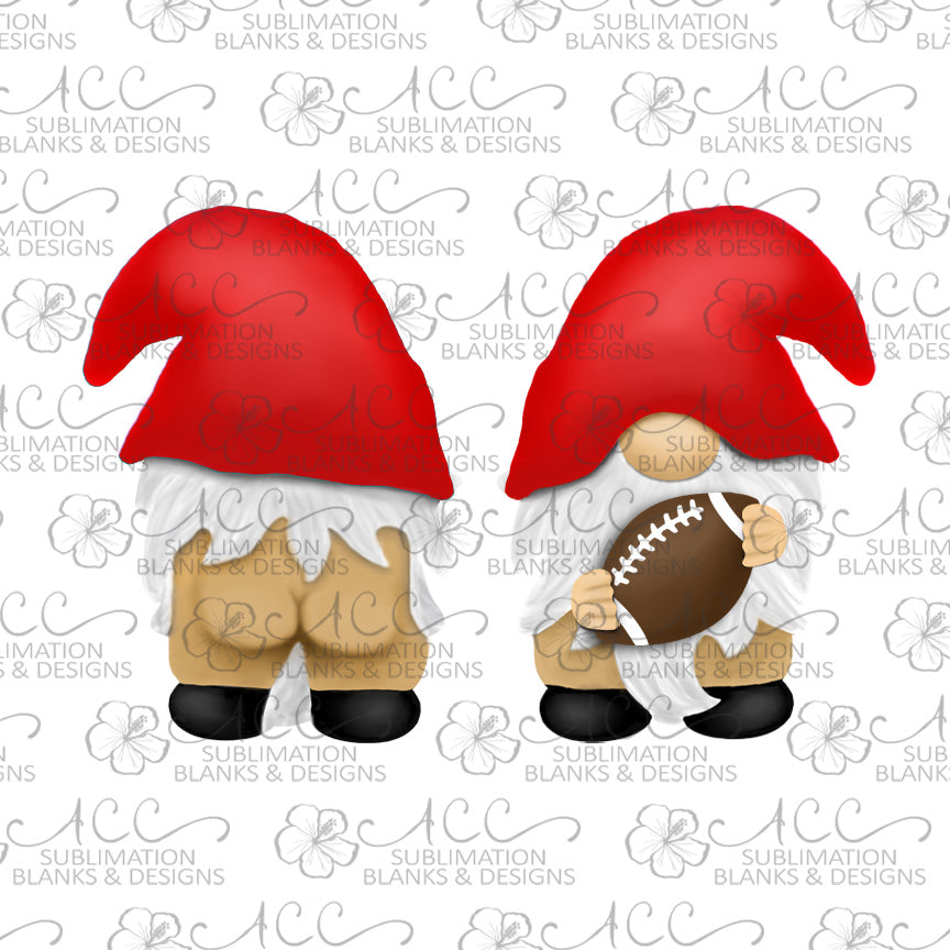 Double Sided Naked Football Gnome Sublimation Design, Hand drawn Gnome Sublimation earring design, digital download, JPG, PNG