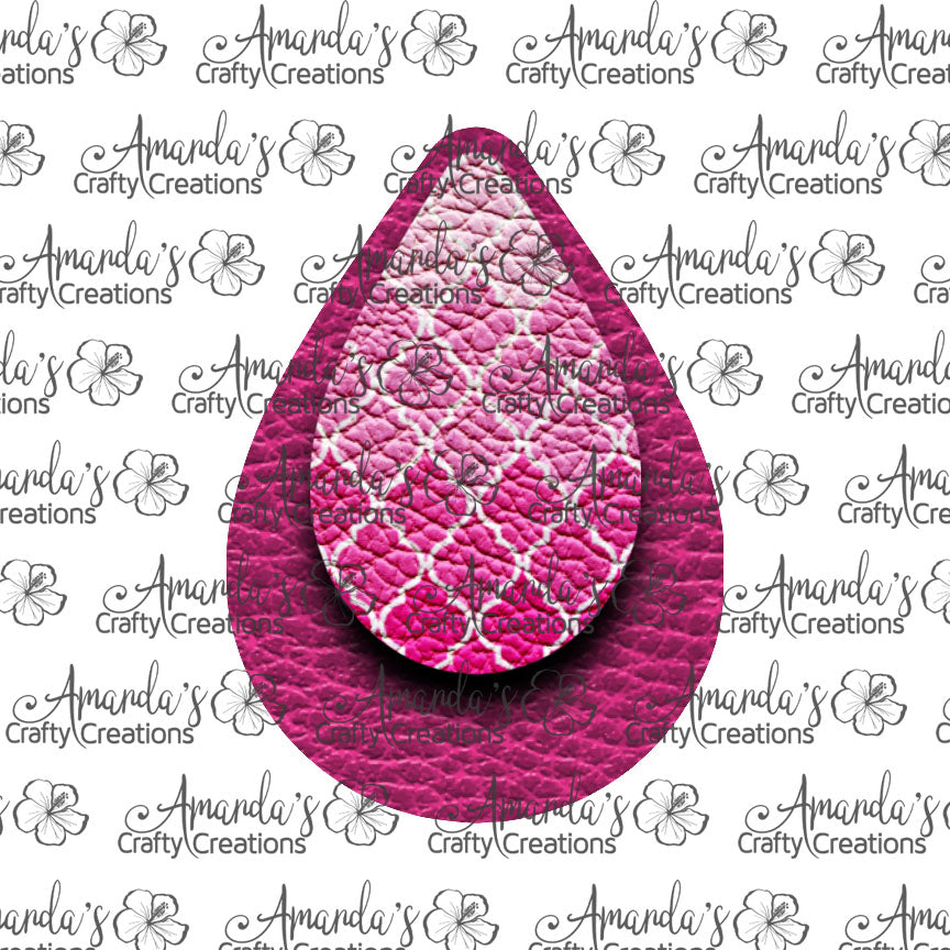 Ombre Pink Quatrefoil Teardrop Earring Sublimation Design, Hand drawn Teardrop Sublimation earring design, digital download, JPG, PNG
