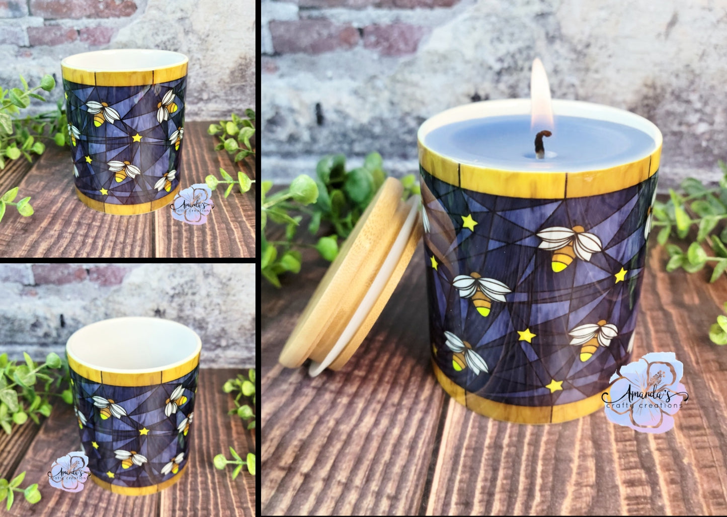 RTS Sublimation Ceramic jar blank with bamboo lid, candle jar blank, succulent pot blank