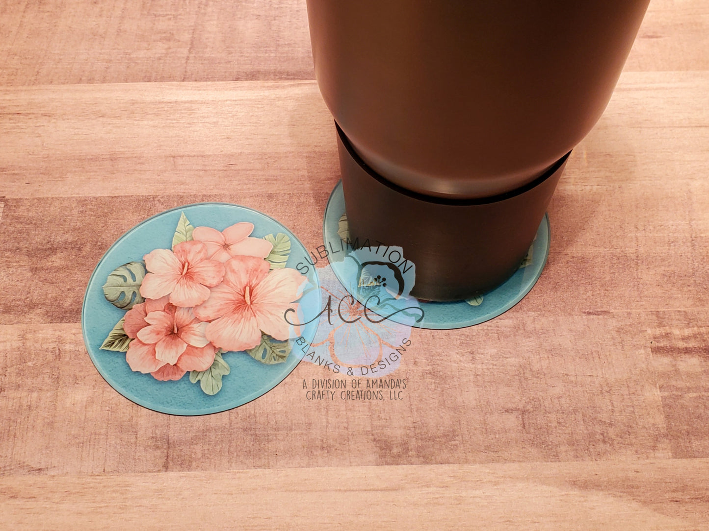 Sublimation ready SET OF 2 GLASS coasters RTS