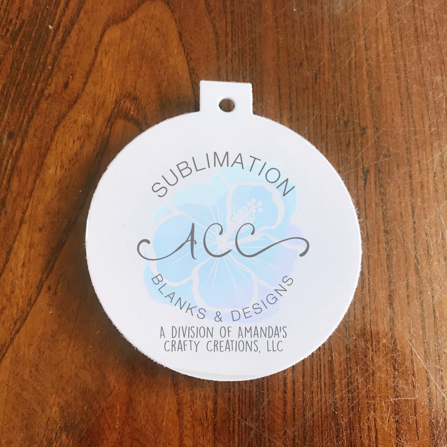 Sublimation ALUMINUM ornament blanks, white double sided RTS