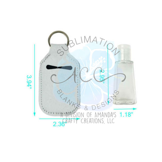 NEOPRENE hand sanitizer bottle holder keychains Sublimation ready blanks RTS
