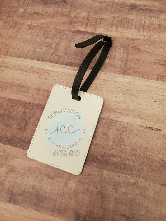 Double sided sublimation leather luggage tag RTS