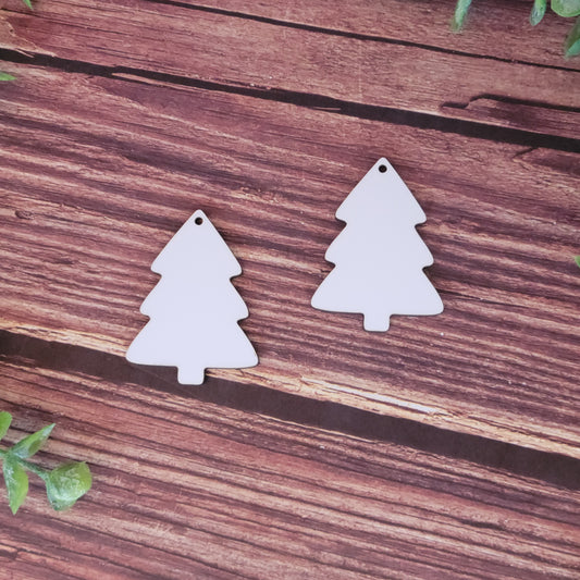Sublimation hardboard blanks, christmas tree earring sublimation blanks, SINGLE or DOUBLE-sided dangle earring shape blanks