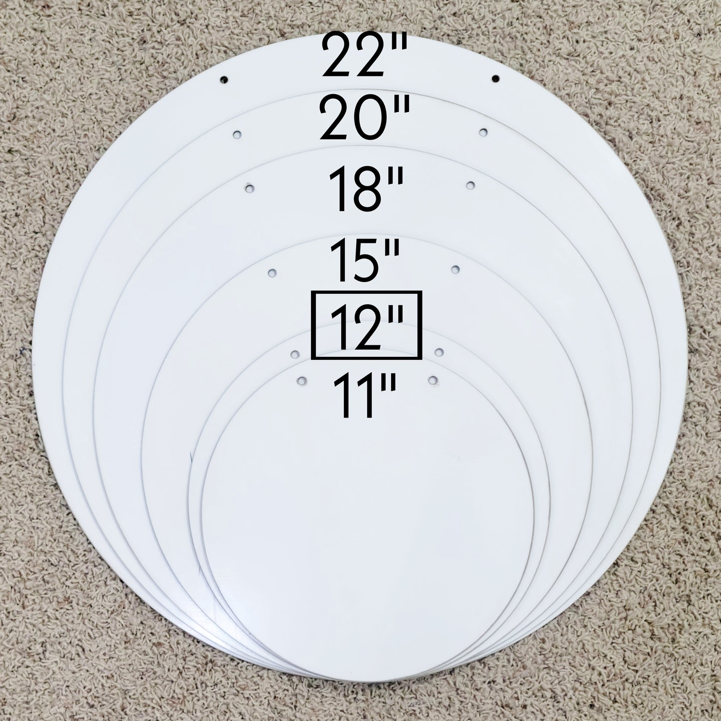 12in Circle hardboard blanks, Round sublimation hardboard blank, round sublimation blank, 12" circle hanger sublimation blank