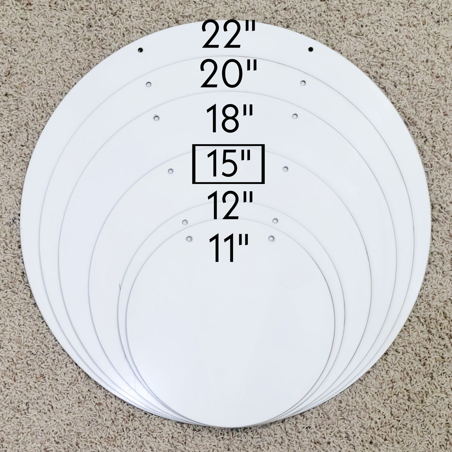 15in Circle hardboard blanks, Round sublimation hardboard blank, round sublimation blank, 15" circle hanger sublimation blank