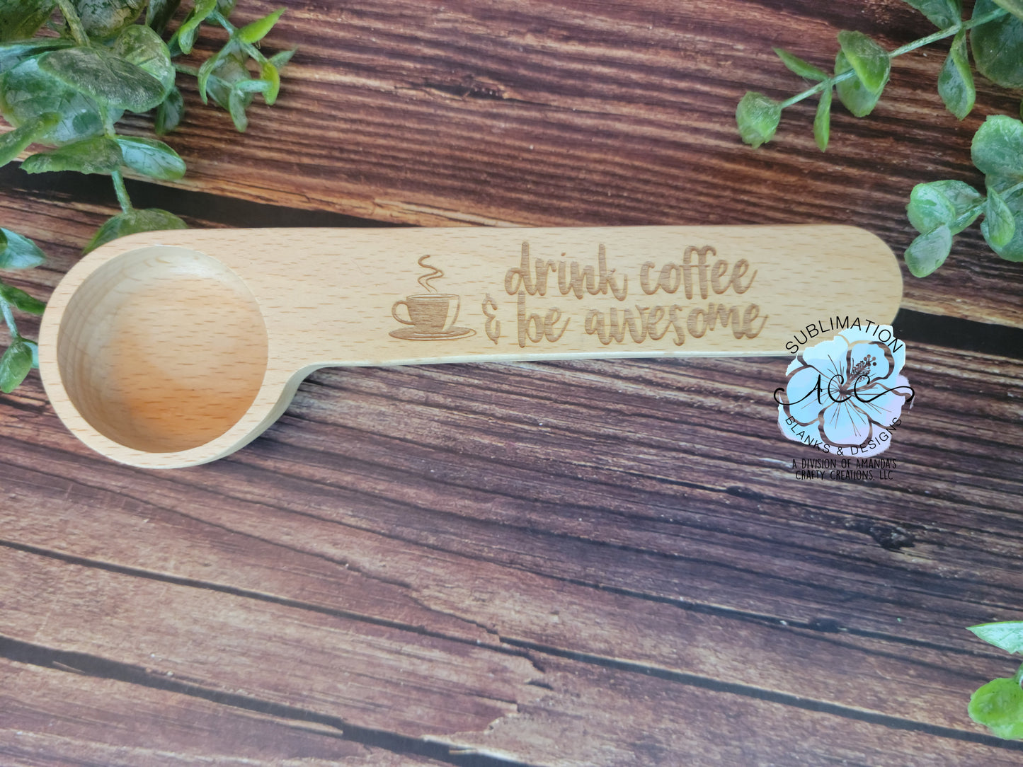 Blank wood coffee measuring cup and clip, coffee bag clip, measuring cup, coffee scoop for engraving, engraving blanks
