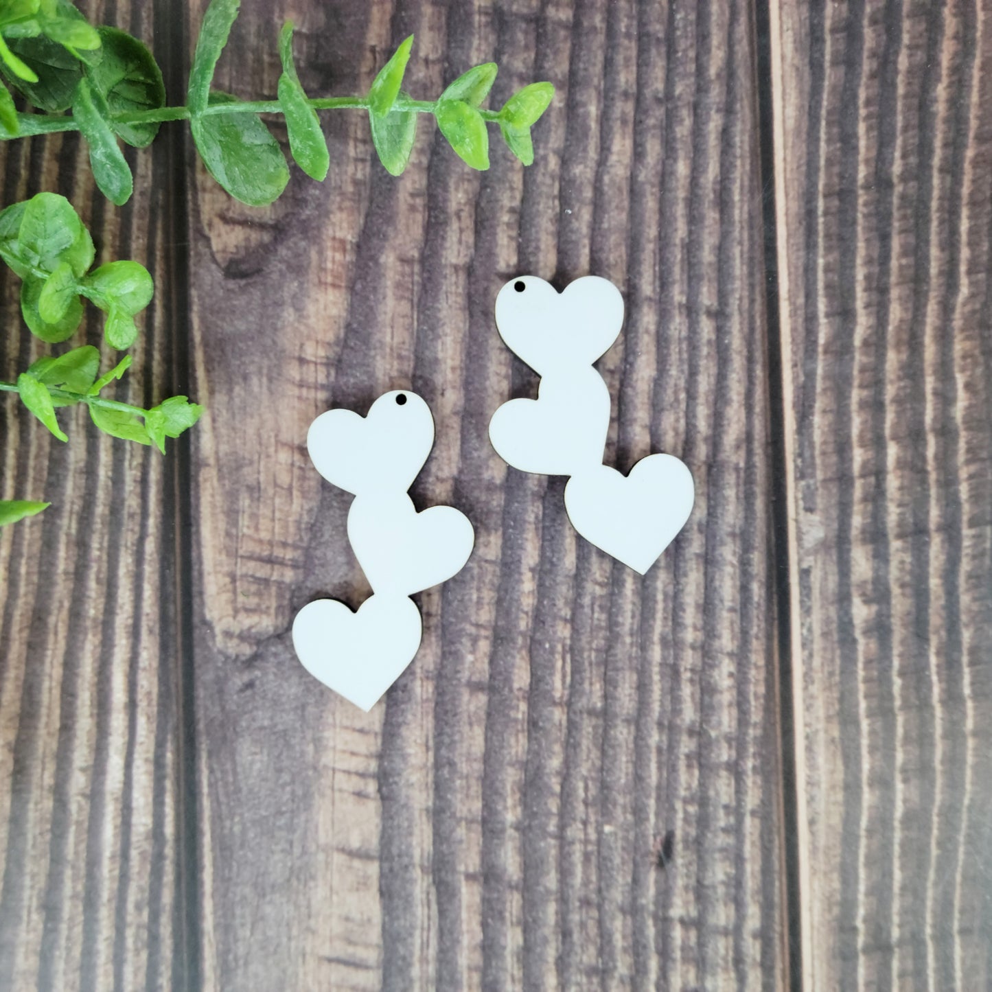 Sublimation blanks, SET of 10 pairs sublimation triple heart earring blanks, sublimation blank, sublimation heart earring blanks, sublimation mdf blank