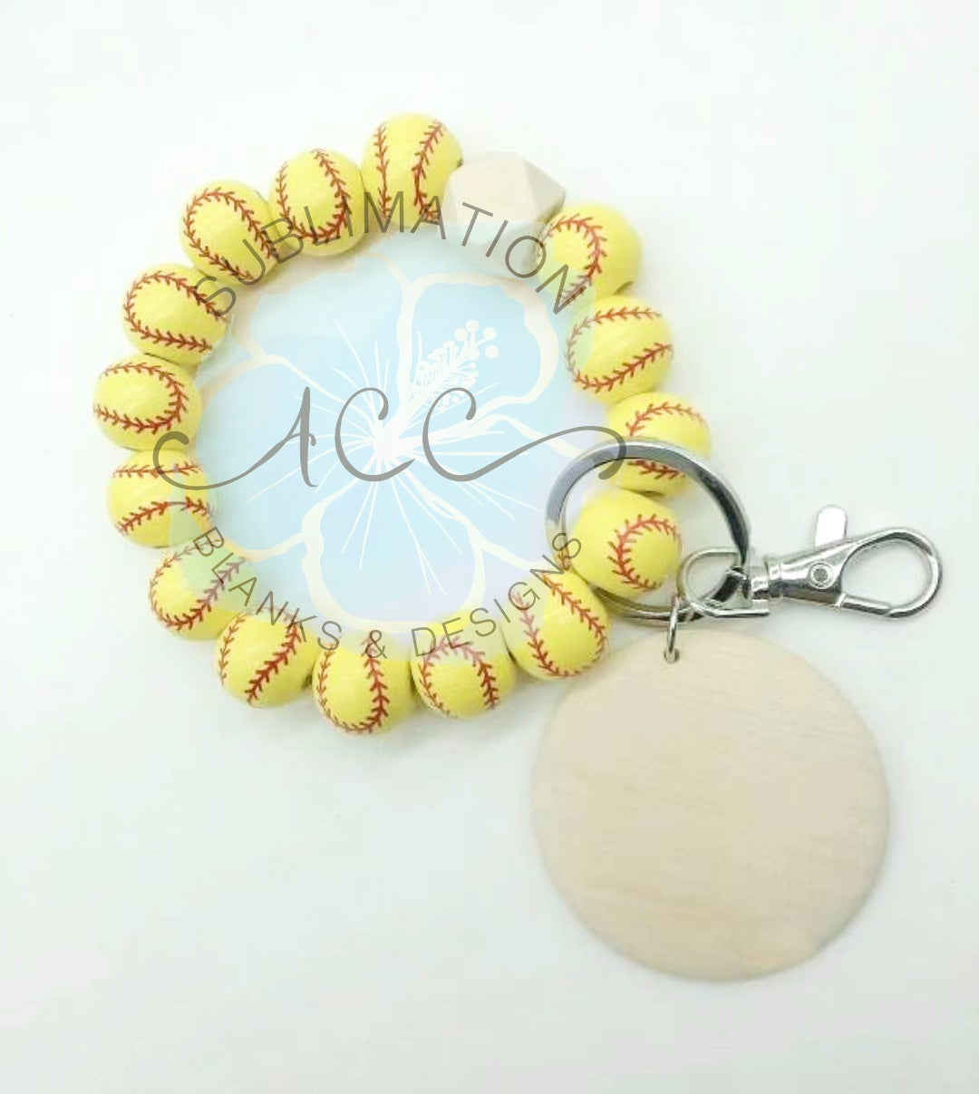 RTS SPORTS wood bead keychain bracelet, wristlet, laser engraving blank, wood bead wristlet, wood disc for engraving