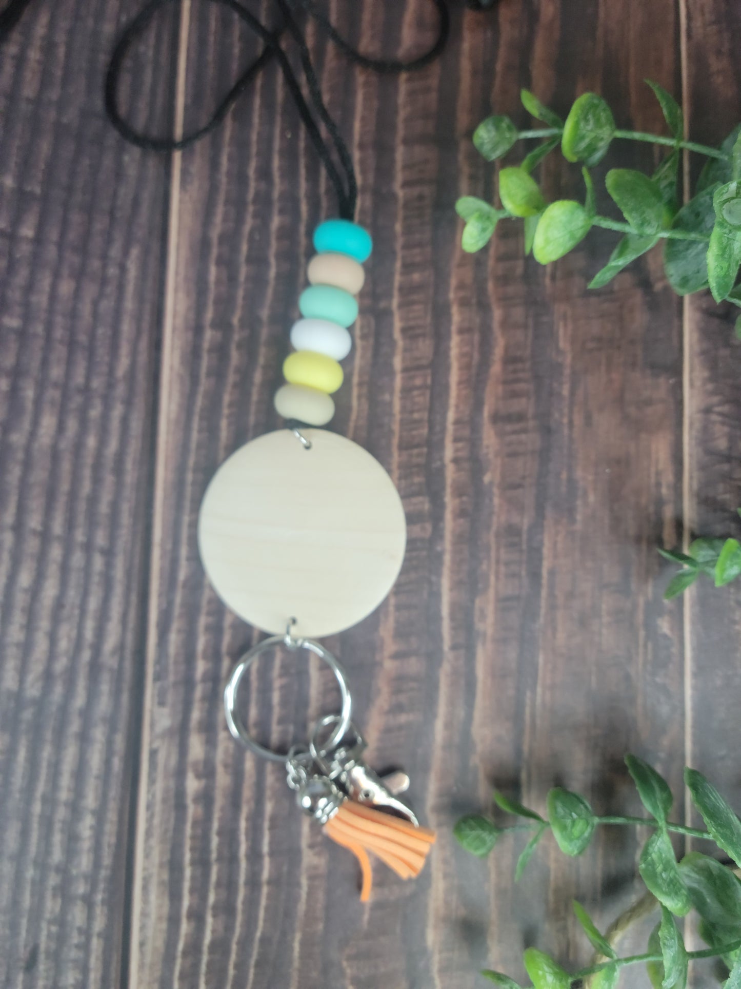 Silicone bead lanyard, lanyard, laser engraving blank, silicone bead lanyard, wood disc for engraving