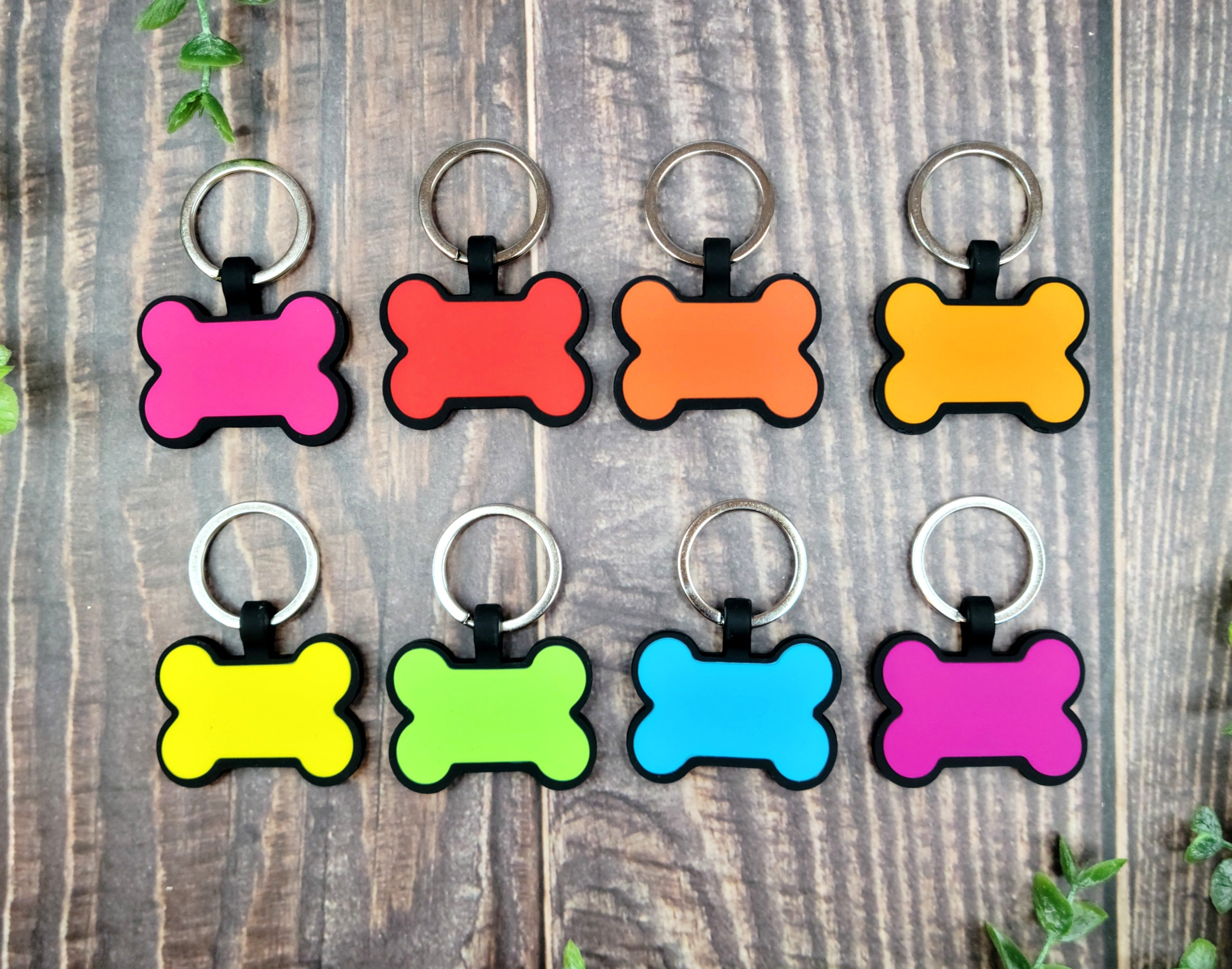 Engraveable silicone pet tag, keychain, double sided silicone pet tag ...