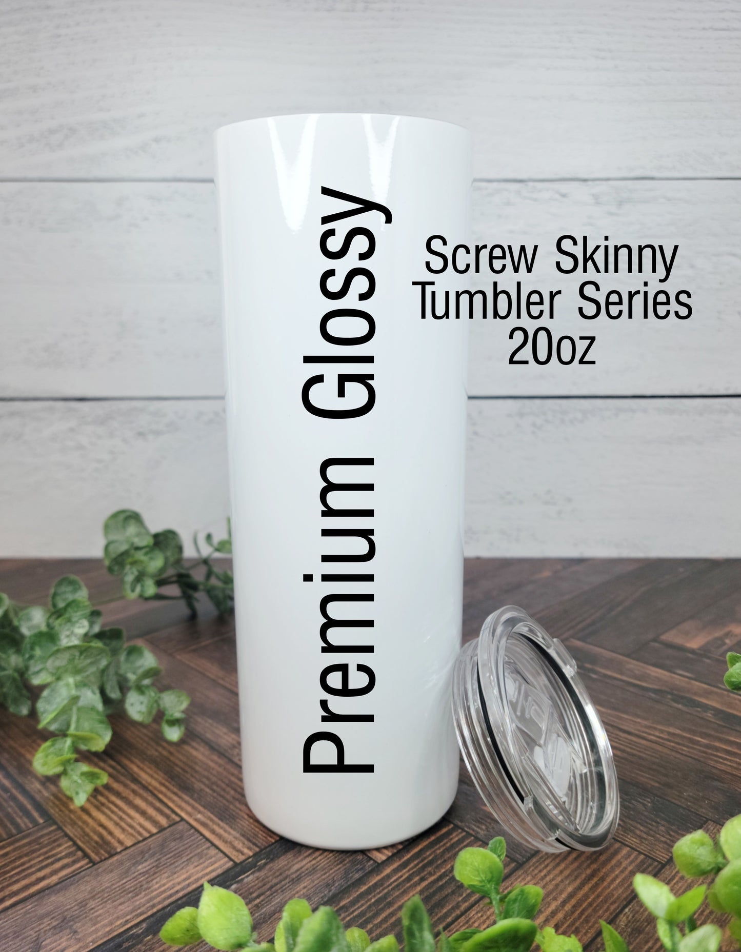 20oz Premium Glossy Screw Skinny Tumbler Series with Clear Slider Lid | Interchangeable Tumbler Series