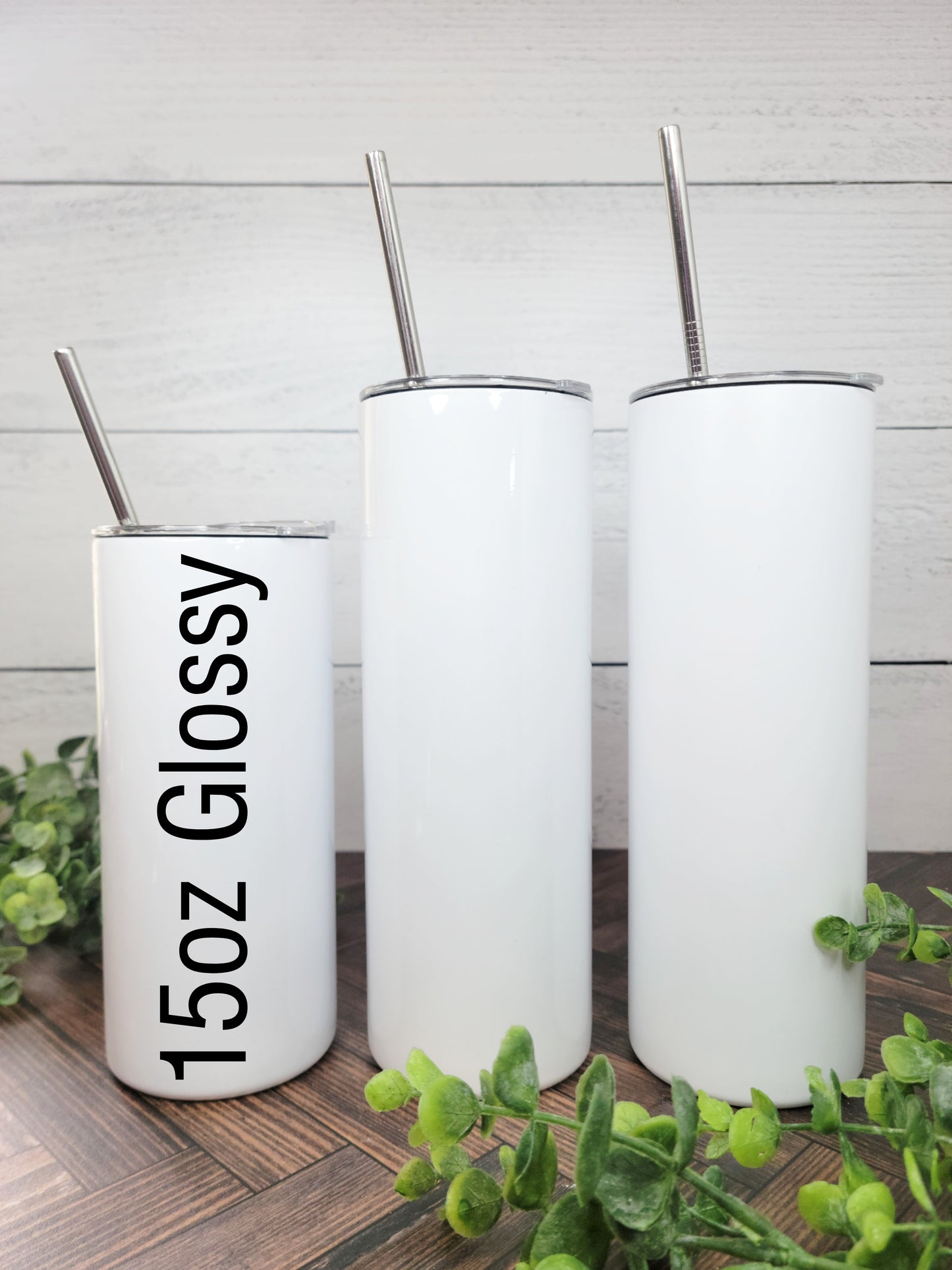15oz Screw Skinny Tumbler Series GLOSSY with screw on clear slider lid RTS, interchangeable tumbler series
