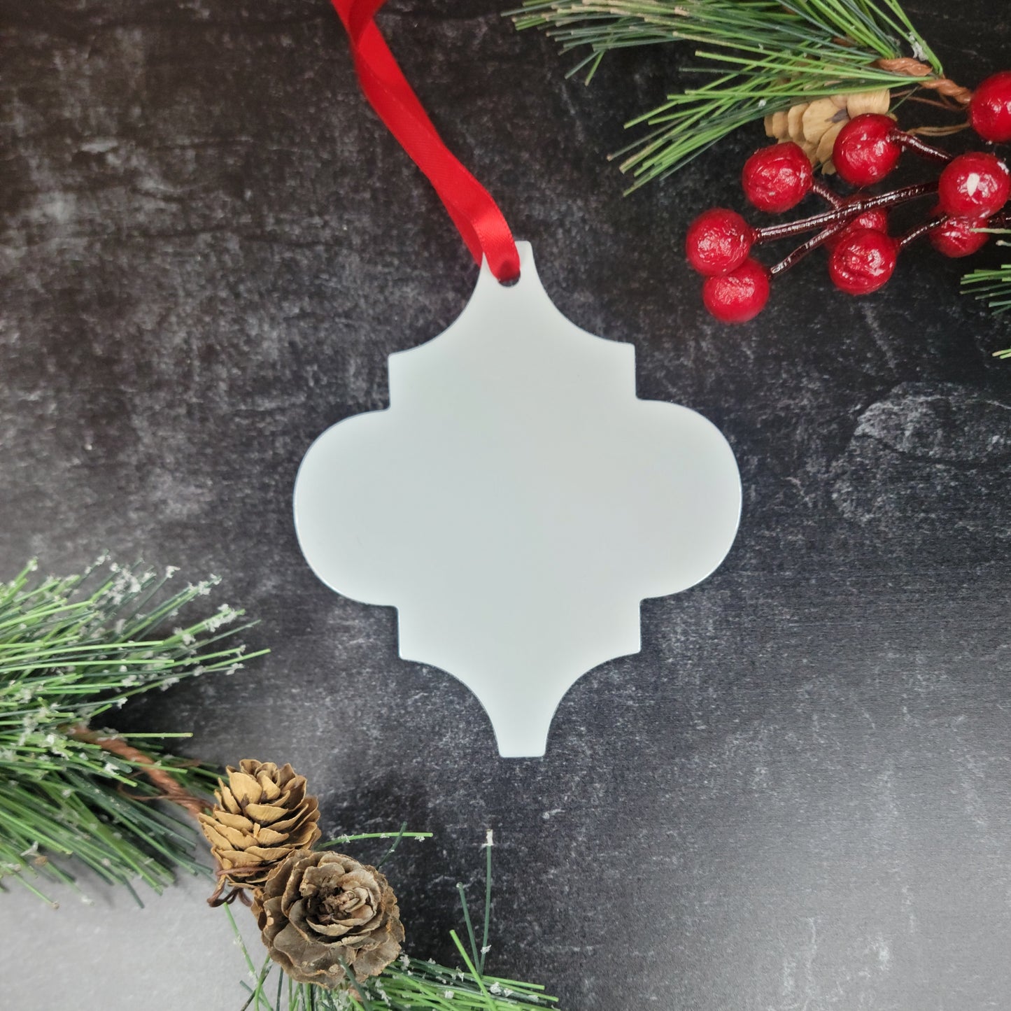 Sublimation ALUMINUM ornament blanks, white double sided RTS