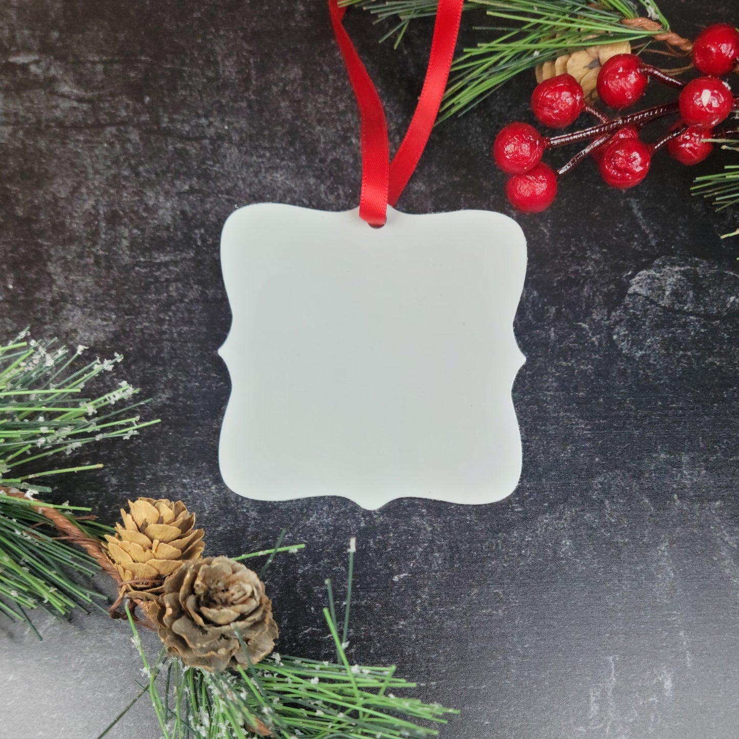 Sublimation ALUMINUM ornament blanks, white double sided RTS