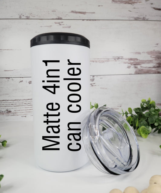 4-in-1 Metal Can Cooler (Matte) – Sublimation-Ready Blanks | Ready to Ship (RTS) | Skinny Can Holder