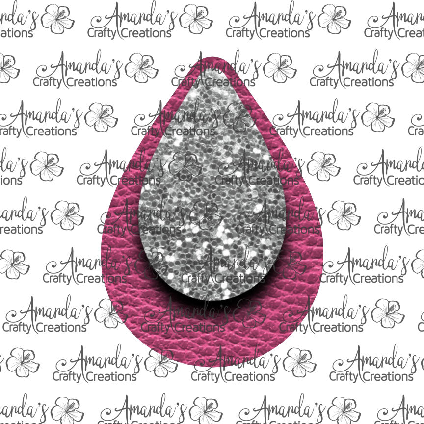 Pink Silver Teardrop Earring Sublimation Design, Hand drawn Teardrop Sublimation earring design, digital download, JPG, PNG