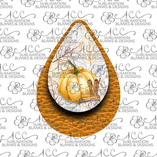 Pumpkin Spice Orange Teardrop Earring Sublimation Design, Hand drawn Teardrop Sublimation earring design, digital download, JPG, PNG