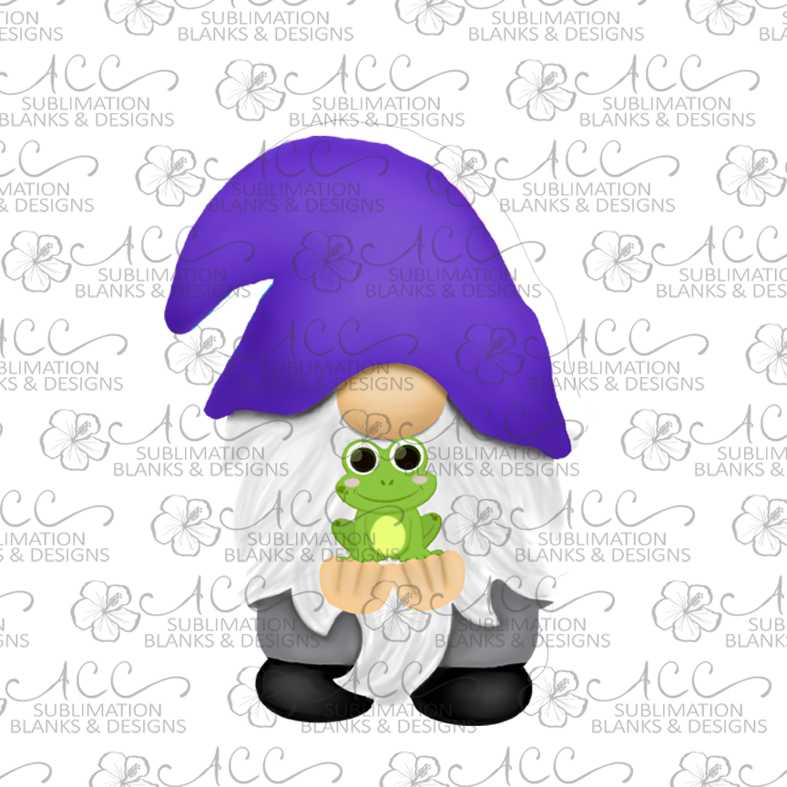 Purple Hat Frog Gnome Earring Sublimation Design, Hand drawn Gnome Sublimation earring design, digital download, JPG, PNG